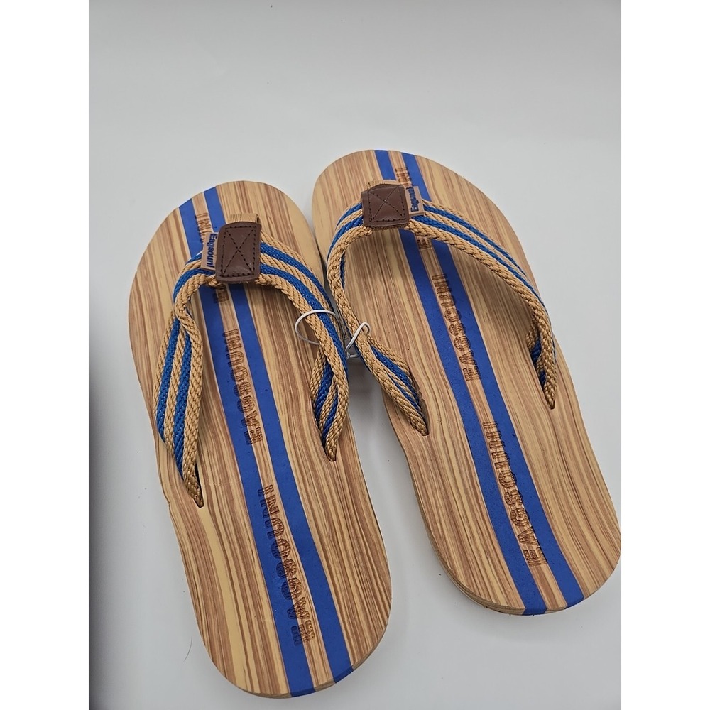 Eagsouni NEW Women's 9.5  Flip Flop Sandals Wood Blue Yoga Mat Foam Slippers